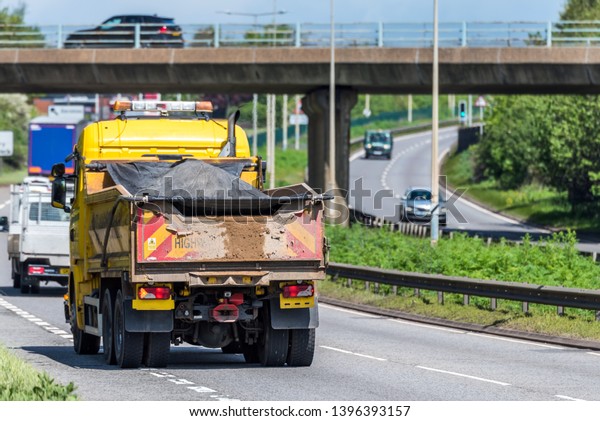 Highway Maintenance Tipper Lorry Truck On Stock Photo Edit Now 1396393157