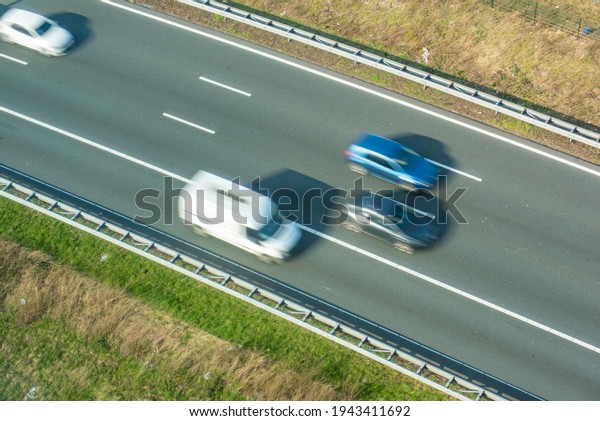 highway with moving cars.blur cars. Amsterdam\
Netherlands March 24,\
2021