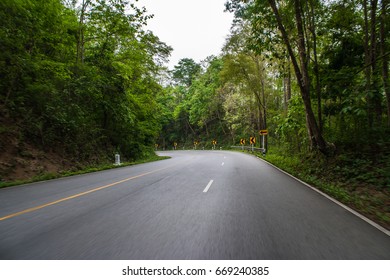 Highway outside country trravel forest path