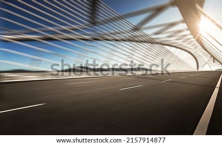 Highway overpass, bridge with motion blur.
