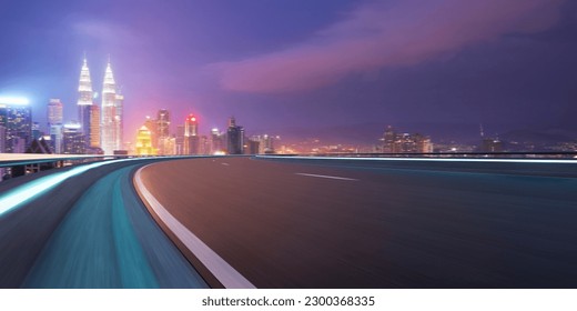 Highway overpass motion blur with city background . - Powered by Shutterstock