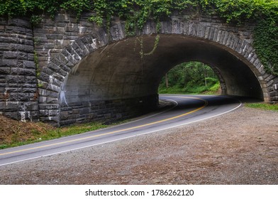 The Highway Passes Through A Tunnel At Great Smoky Mountains National Park, Tennessee