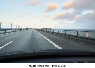 Highway Road Bridge Sunset European Route Stock Photo 1935805585 ...