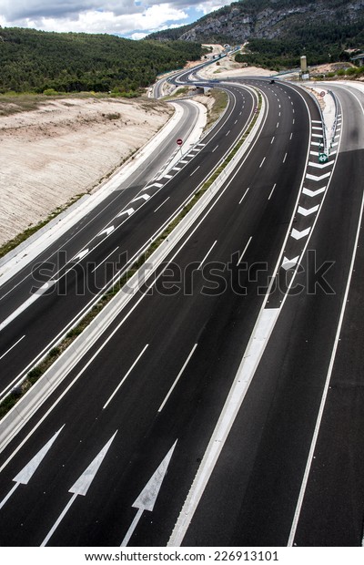 Highway road in countryside\
Spain