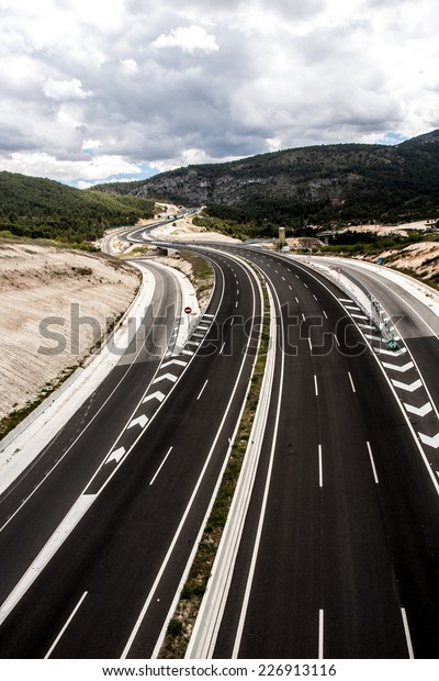 Highway road in countryside\
Spain