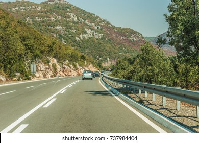 Highway Road On The Mountain, Montenegro.