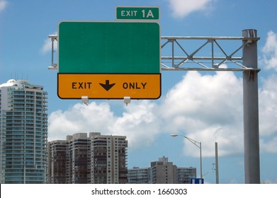 Highway Sign - Direction And Exit Sign