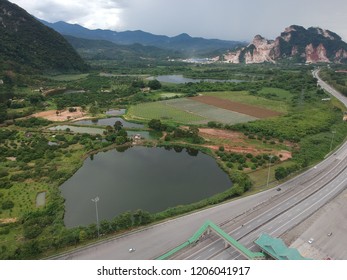 Highway And Toll Booth Aerial View 