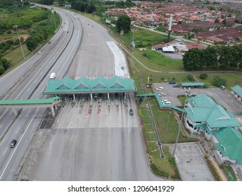 Highway And Toll Booth Aerial View 