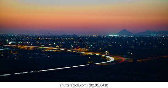 Highway Traffic Sunset Time Lapse