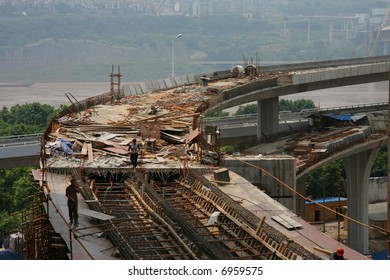 Highway under construction in Chongqing, China