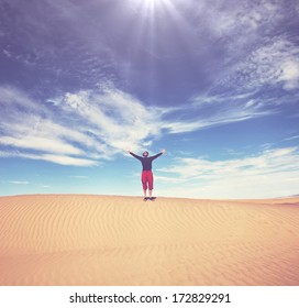 Hike in desert