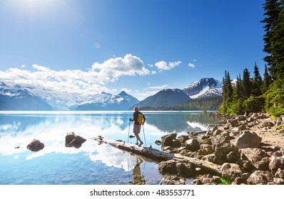 Hike on Garibaldi Lake near Whistler, BC, Canada.