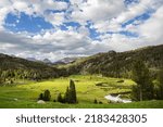 Hike in Wind River Range in Wyoming, USA. Summer season.