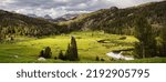 Hike in Wind River Range in Wyoming, USA. Summer season.