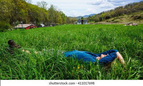 Hiker Rests Outside Damascus, Virginia.