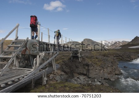 Hikers in Iceland Stock photo © 
