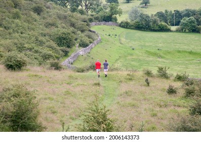 Hikers In The Lancashire Countryside