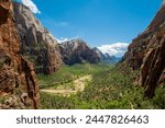 Hikers on the trail to Angels Landing, Zion National Park, Utah, United States of America, North America