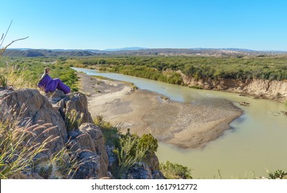 Hiking Along The Rio Grande In Big Bend, National Park, Texas