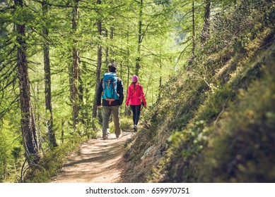 Hiking In The Beautiful Alps, Near Matterhorn And Zermatt, Switzerland, Europe 2017