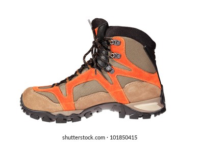 Hiking Boot On The White Background