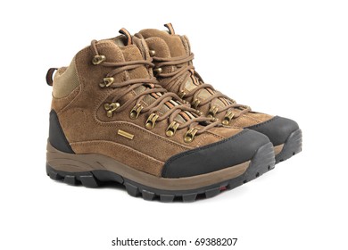 Hiking Boots Isolated On White Background