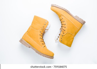 Hiking boots on a white background - Shutterstock ID 759184075