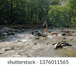 hiking down a river bed