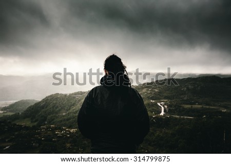 Hiking in dramatic Norway