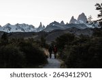 Hiking in El Chalten, Patagonia with Cerro Fitz Roy in the Background