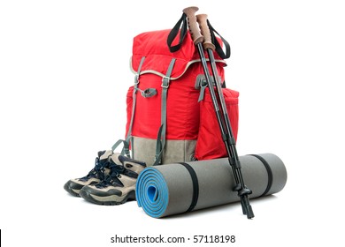 Hiking Equipment, Rucksack, Boots  And Slipping Pad