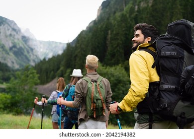 Hiking Friends Travel Outdoor Group Sport Lifestyle Concept