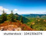 Hiking in Gifford Pinchot National Forest near Mt St. Helens afford vast views such as this overlooking the valley to the northwest.