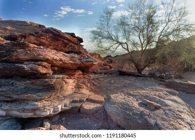 Hiking Mormon Trail Overlooking Phoenix Arizona