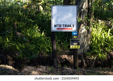 Hiking And Mountain Bike Trail Sign