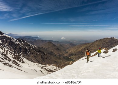 Hiking in mountains of Morroco, High Atlas, Toubkal national park