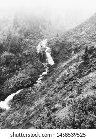 Hiking Mt Hood Oregon. Waterfall 