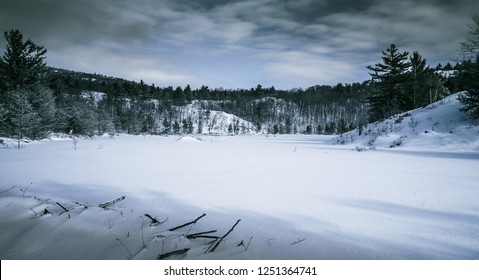 Hiking On La Closche Silhouette Trail In Killarney National Park, Ontario, Canada 