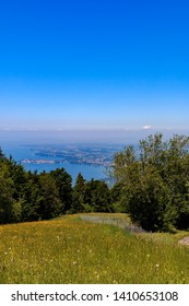 Hiking On The Pfänder Mountain In Bregenz With A View Of Lake Constance, Austria