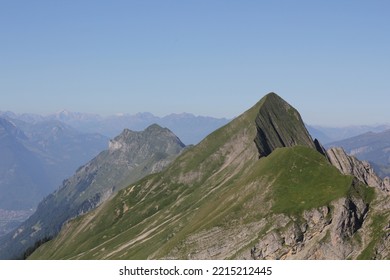 Hiking On The Ridgeline Of Brienzergrat