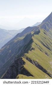 Hiking On The Ridgeline Of Brienzergrat