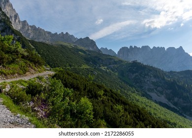 Hiking Path To Grutten Hut In The Wilder Kaiser Mountains