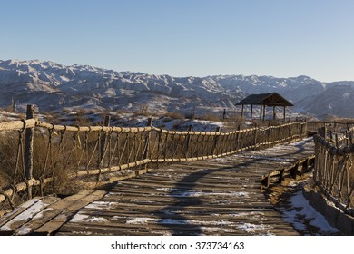 Hiking Path At The Shapotou National Park - Ningxia, China