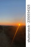 Hiking path with sunset view
