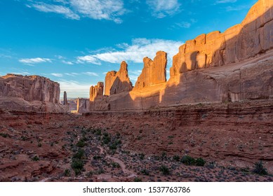 Hiking Path through the Stone Formation Park Avenue of Arches National Park, Utah, USA - Shutterstock ID 1537763786