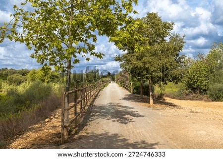 Hiking path Via Verde between Son Carrio and Sant Llorenc, Island of Mallorca, Spain,