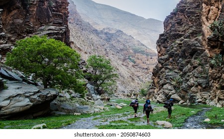 hiking in river high atlas morocco