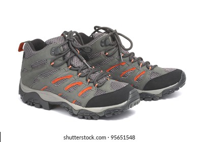 Hiking Shoes Isolated White.