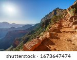 hiking the south kaibab trail at cedar ridge in grand canyon national park in arizona in the usa